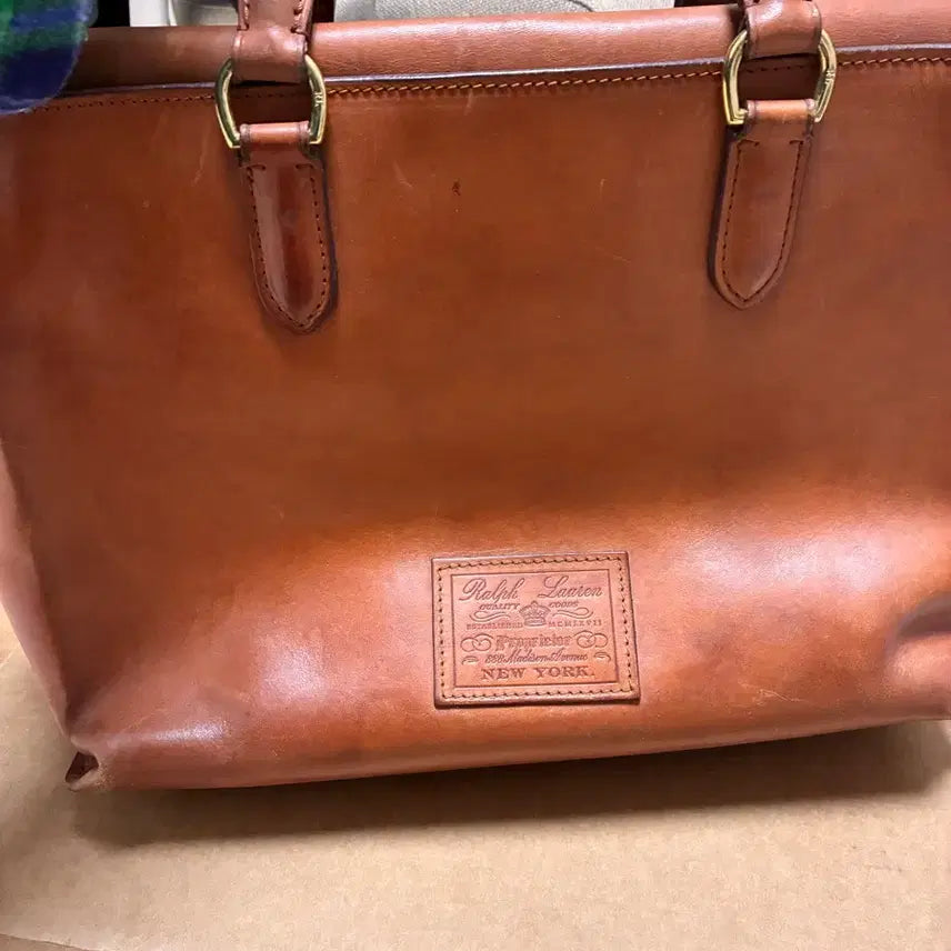 [BUNJANG] Ralph Lauren Full Grain Leather Tote Bag / 랄프로렌 가죽 토트백