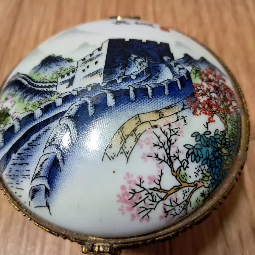 [BUNJANG] Rare Pattern Ceramic Jewelry Box / 희귀한 문양의 도자기 보석함(지름8센티, 높이,5센티)