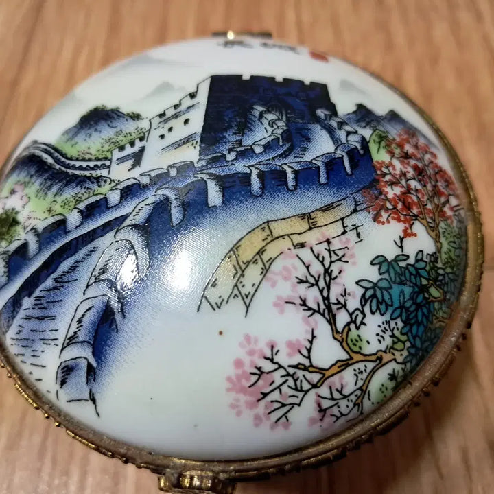 [BUNJANG] Rare Pattern Ceramic Jewelry Box / 희귀한 문양의 도자기 보석함(지름8센티, 높이,5센티)