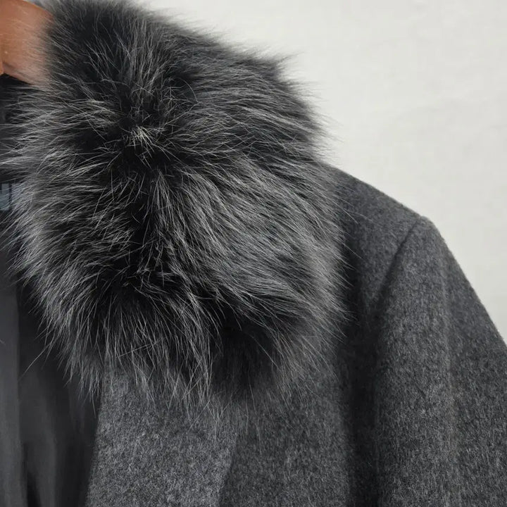 [BUNJANG] Jeong Uk Jun Fox Fur Wool Long Coat / 정옥준 디자이너) 폭스 울 롱코트