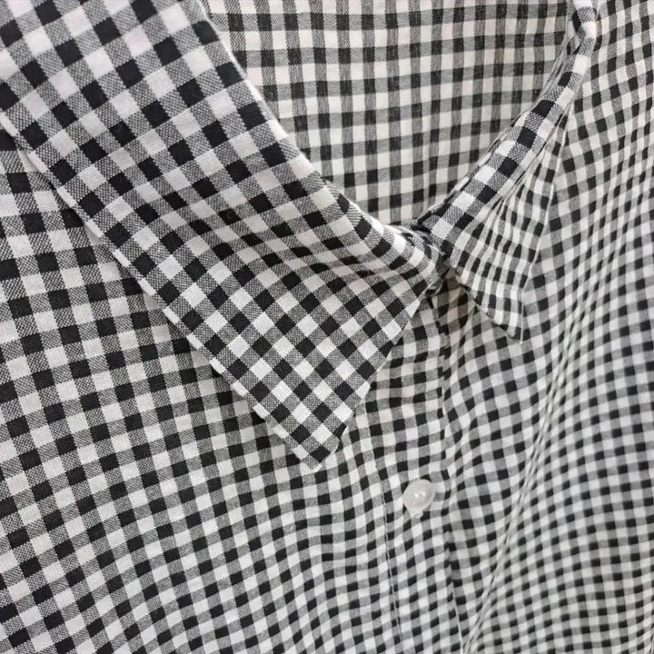 [SOLD OUT] (새상품) 깅엄체크 여성 코튼 블라우스