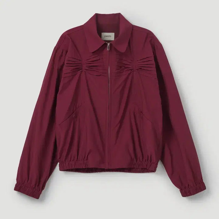 [BUNJANG] Pesto Pinstuck Bomber Jacket - Wine / 페스토(pesto) 핀턱 봄버 자켓 와인