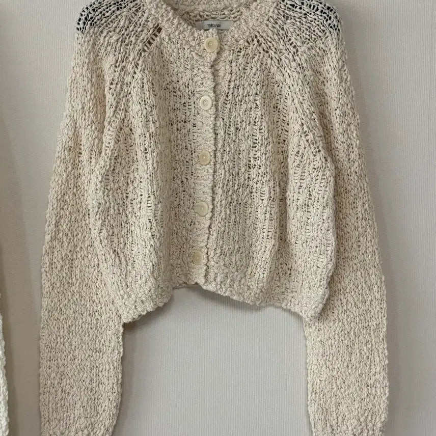 [BUNJANG] Knit Cardigan Ivory/Beige / 새제품  니트 짜임 가디건 아이보리/베이지