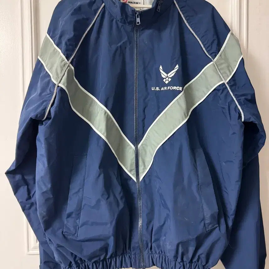 [BUNJANG] U.S. Air Force Navy Windbreaker Jacket / 미군 U.S. AIR FORCE 바람막이 네이비