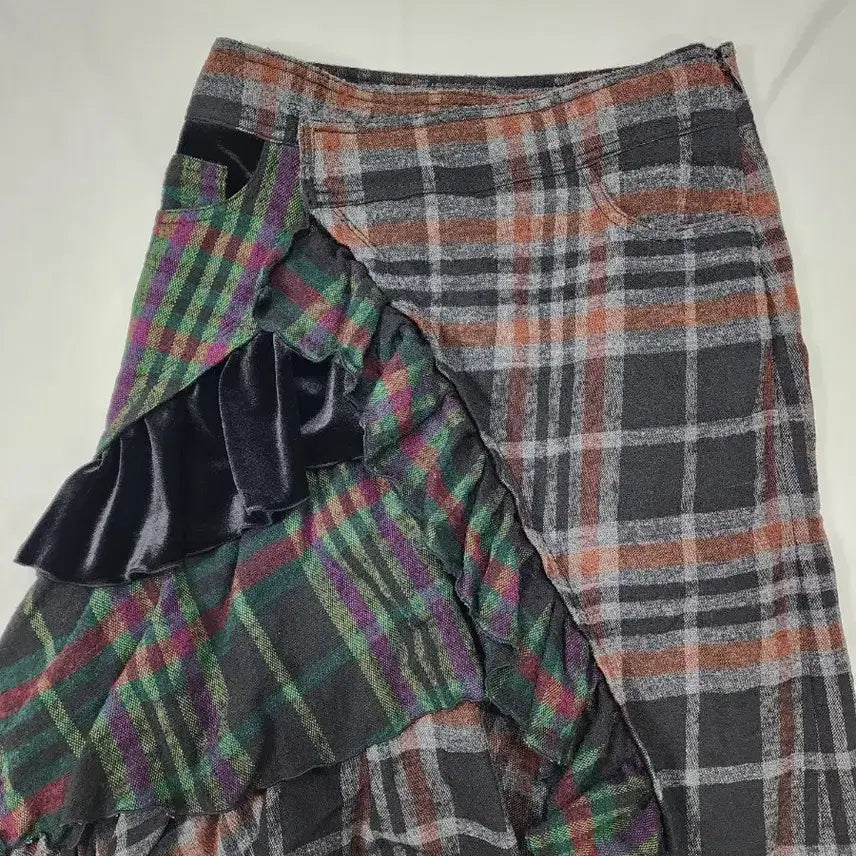 [BUNJANG] Lucky Chouette Ruffle Check Skirt / (27)럭키슈에뜨 러플 체크 스커트