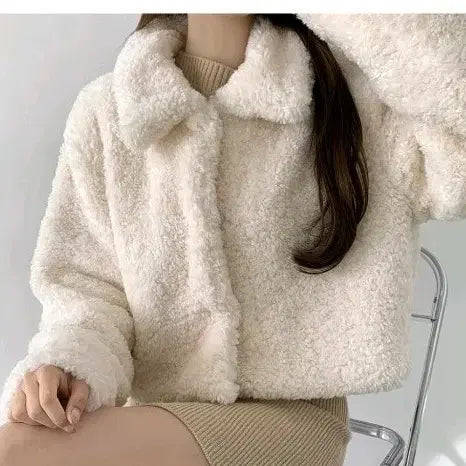 [BUNJANG] Ivory Short Fleece Jacket / 뽀글이 퍼 자켓