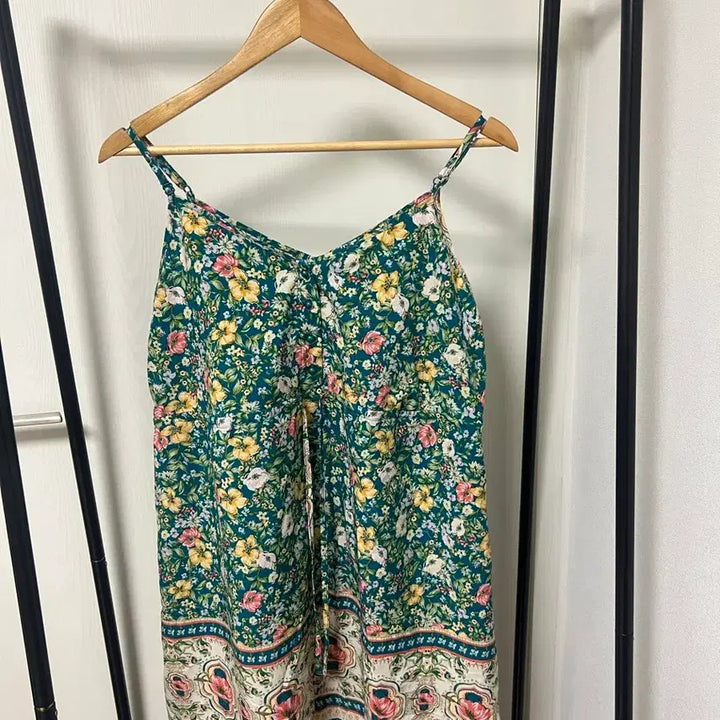 [BUNJANG] Floral Spaghetti Strap Mini Dress / 꽃무늬 끈나시 원피스 949
