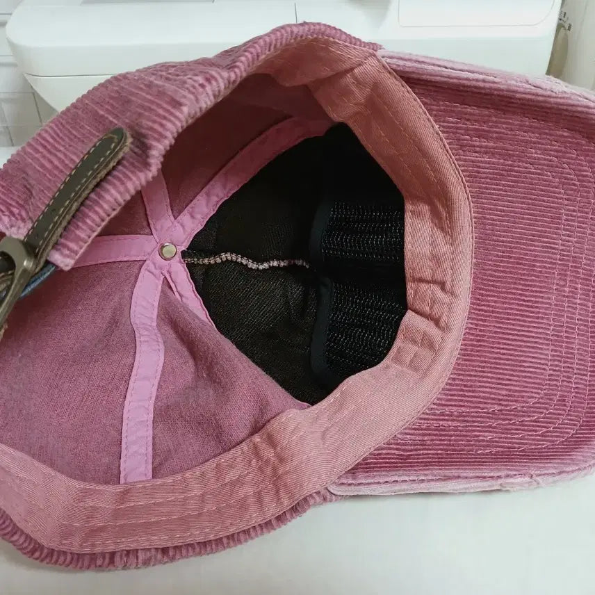 [BUNJANG] Pink Vintage Ribbed Cap / 핑크 빈티지 골지 캡 모자
