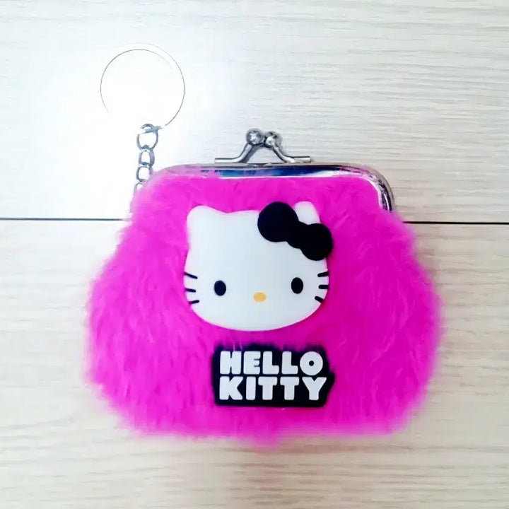 [BUNJANG] Hello Kitty Leopard Fur Snap Coin Pouch / 키티 레오파드 퍼 똑딱이지갑 팝니다~