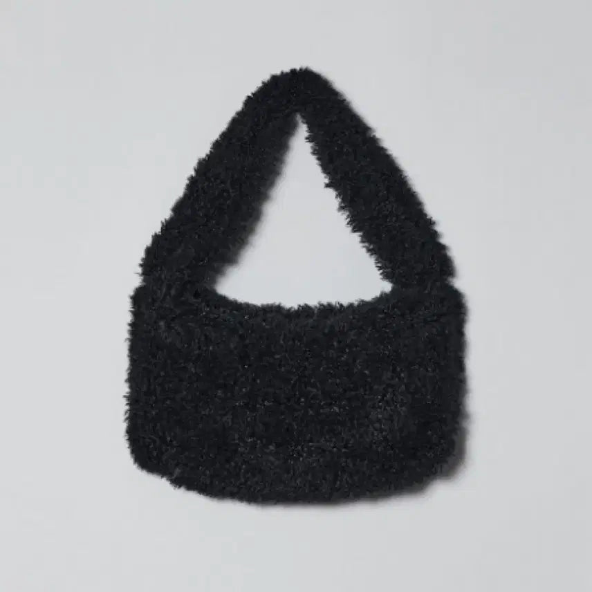 [BUNJANG] Diagonal Curly Fur Bag Black / 다이애그널 컬리 퍼 백 블랙