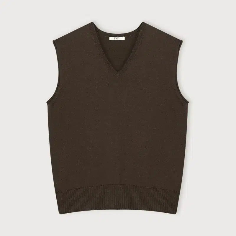 [BUNJANG] Ethos Cotton V-Neck Knit Vest Brown / 에토스 코튼브이넥