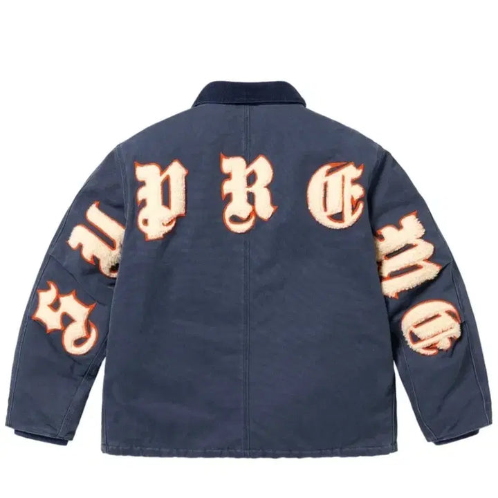 [BUNJANG] Supreme Old English Canvas Work Jacket Navy L / 슈프림 올드 잉글리쉬 캔버스 워크 자켓 네이비 L사이즈