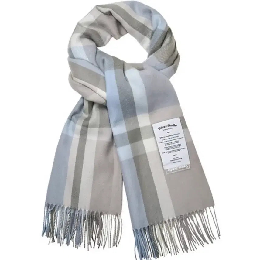 [BUNJANG] Veteze Finding Check Muffler (Grey Blue) / 베테제 veteze 파인딩 체크 머플러(그레이블루)