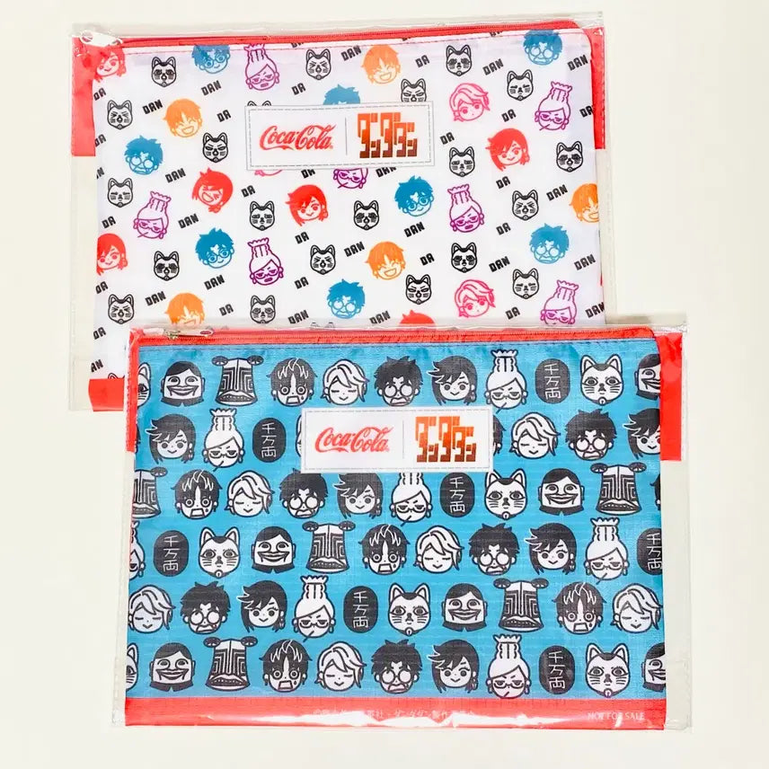 [BUNJANG] Dandadan Momosuka Coca-Cola Collaboration Flat Pouch / 일본 단다단 모모 오카룽 코카콜라 콜라보 플랫 파우치