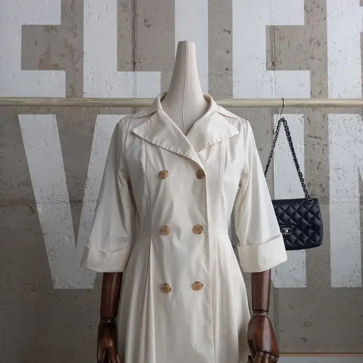 [BUNJANG] G Studio Double Collar Cream Dress / 지스튜디오 더블 카라 원피스