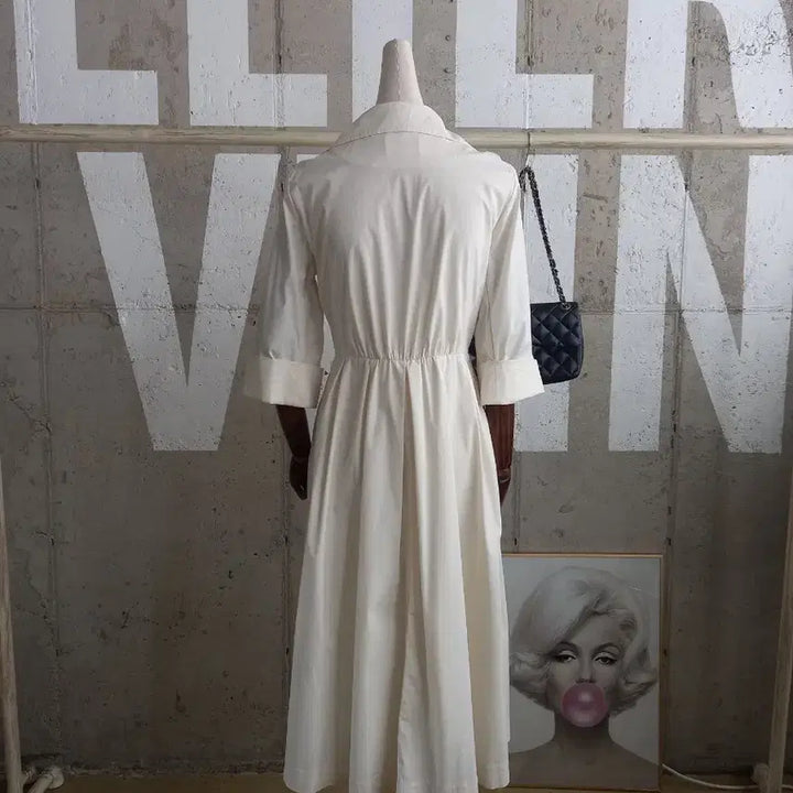 [BUNJANG] G Studio Double Collar Cream Dress / 지스튜디오 더블 카라 원피스