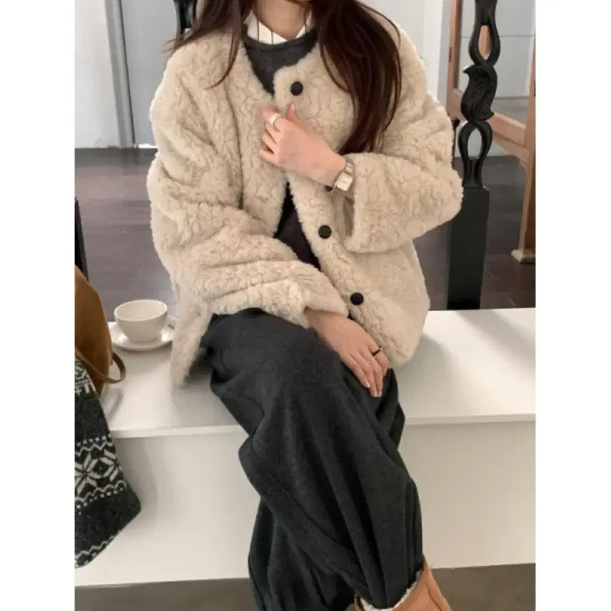 [BUNJANG] May Vi Fleece Coat / may vi 메이비 양털 코트
