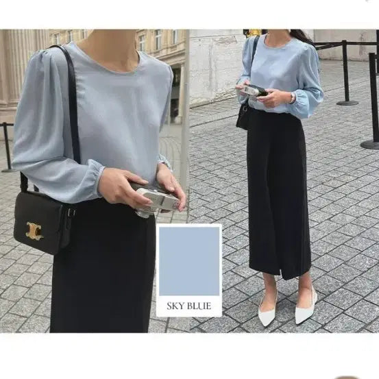 [BUNJANG] K Club Round Neck Chiffon Blouse / k club 쇼프 라운드 쉬폰 블라우스