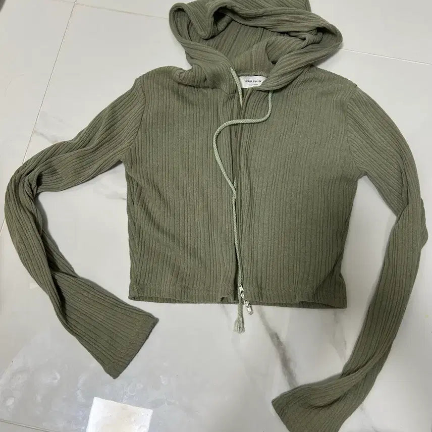 [BUNJANG] Khaki Green Zip-Up Hoodie / 후드집업 카키그린