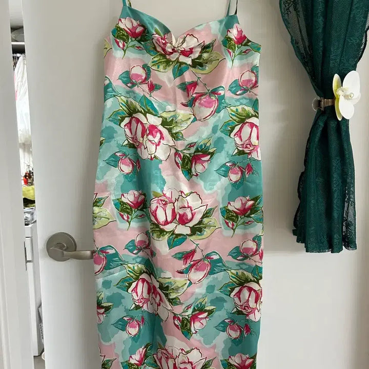 [BUNJANG] Floral Print Strap Maxi Dress / 꽃무늬 끈나시 원피스 솔로지옥st 44-55 s
