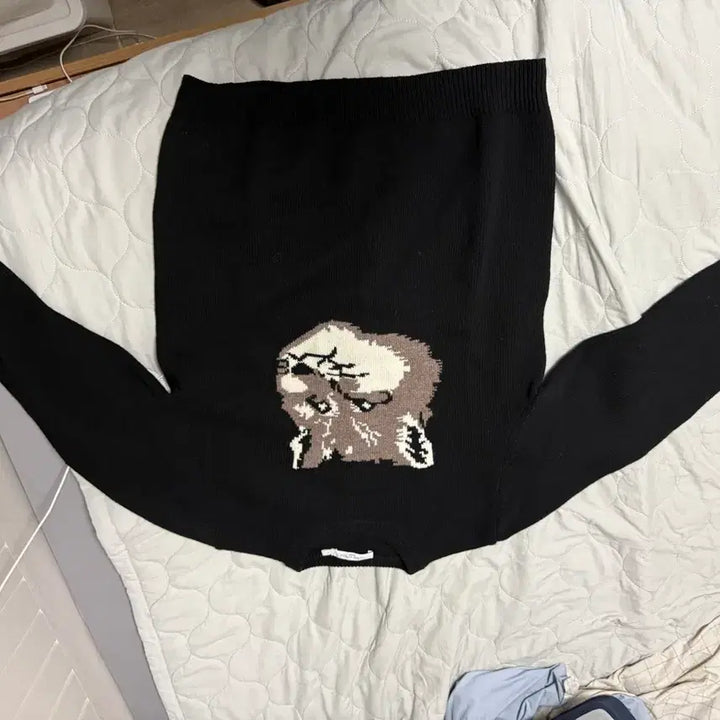 [BUNJANG] Maison Kitsuné Fox Head Black Knit L / 메종키츠네 폭스헤드 블랙 니트 L