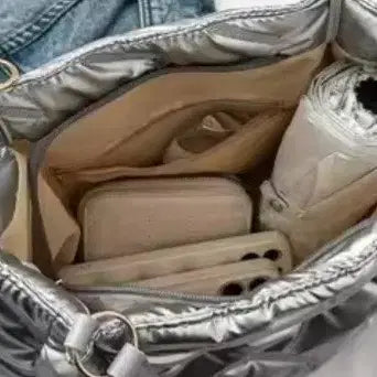 [BUNJANG] Quilted Padded Shoulder Bag Tote Bag / 퀼팅 패딩 숄더백 토트백 가방 보부상 다용도