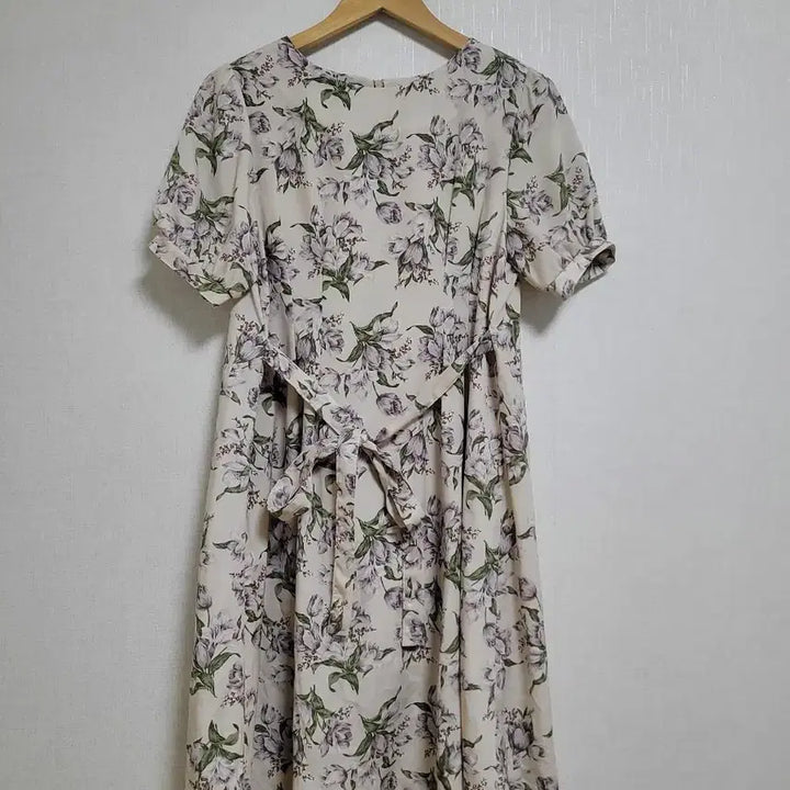 [BUNJANG] Chiffon Floral Pattern Wrap Dress / 900.쉬폰플라워 패턴 반팔 랩 원피스