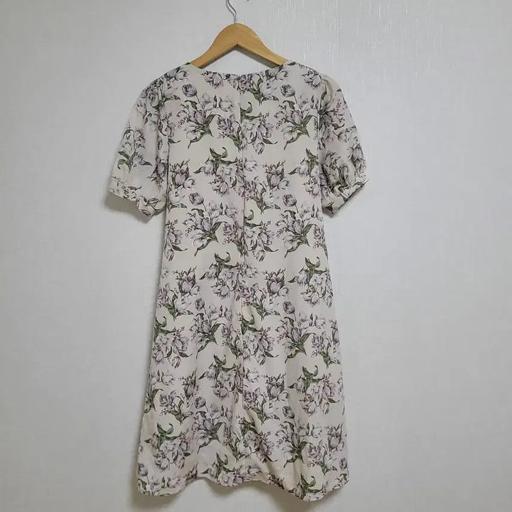 [BUNJANG] Chiffon Floral Pattern Wrap Dress / 900.쉬폰플라워 패턴 반팔 랩 원피스
