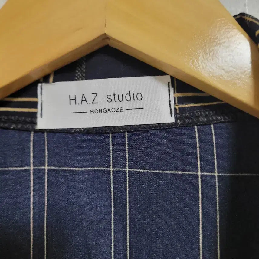 [BUNJANG] H&amp;Z Studio Navy Check Long Dress / 900.H&amp;Z studio 네이비 체크 롱 원피스