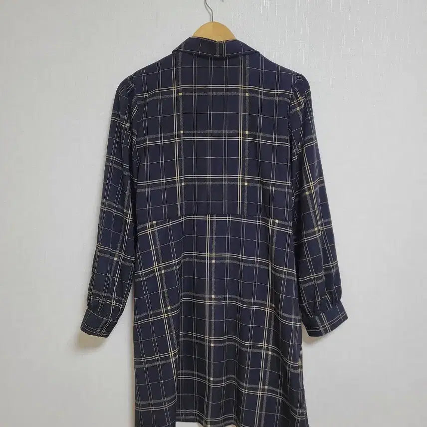 [BUNJANG] H&amp;Z Studio Navy Check Long Dress / 900.H&amp;Z studio 네이비 체크 롱 원피스