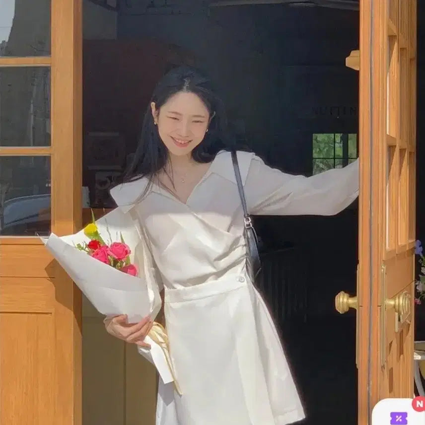 [BUNJANG] White Wrap Mini Dress / 화이트 랩 미니 원피스
