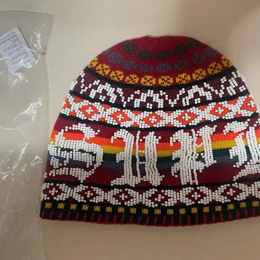 [BUNJANG] Supreme Beaded Beanie Red / 슈프림 비디드 비니 레드 - 25FW