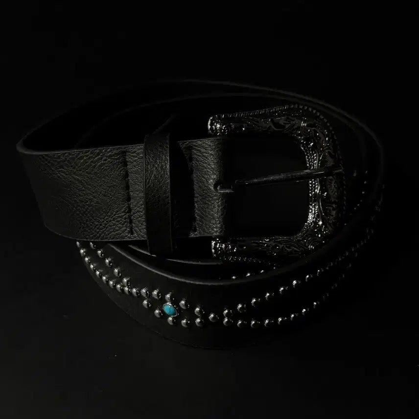 [BUNJANG] Vintage Western Studded Leather Belt / 빈티지 웨스턴 스터드 벨트 새상품