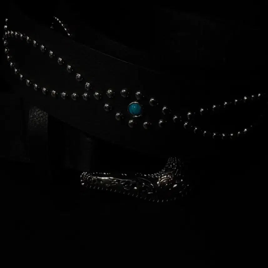 [BUNJANG] Vintage Western Studded Leather Belt / 빈티지 웨스턴 스터드 벨트 새상품
