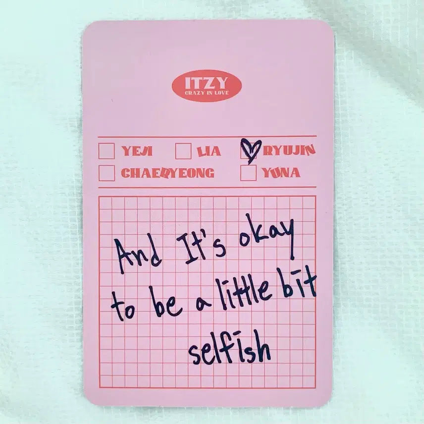 [BUNJANG] ITZY Ryujin Photocard / Itzy 있지 류진 포카