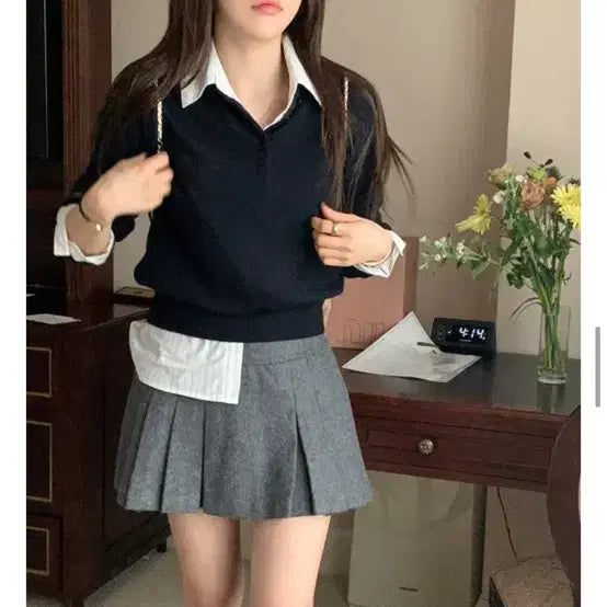 [BUNJANG] Wool Pleated Mini Skirt / 울고퀄 플리츠 스커트 정가 6.8 /s