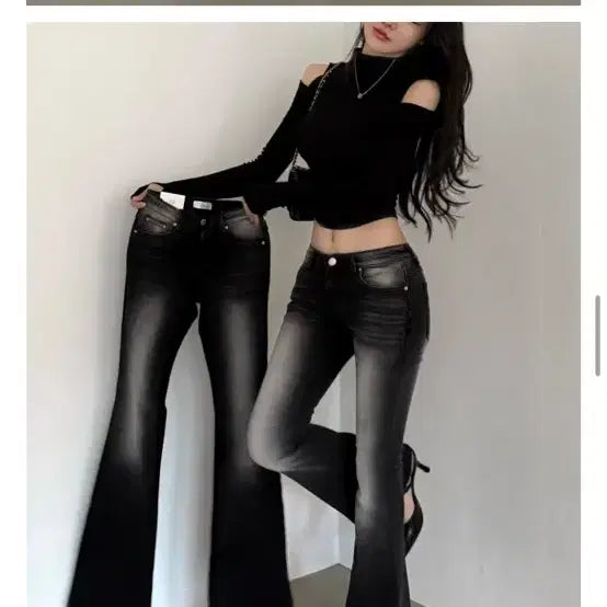 [BUNJANG] Hip-Dip Bootcut Denim Jeans / 정가5.5/ 힙딥 부츠컷 ,핏대박 새거급/흑청.m