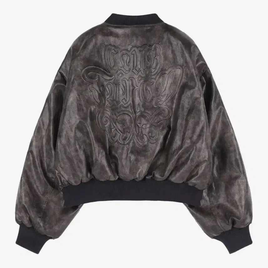 [BUNJANG] Fancy Club Quilting Reversible Embossed Leather Jacket / 팬시클럽 퀄팅 리버시블 엠보 점퍼 레더 자켓