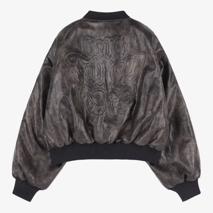 [BUNJANG] Fancy Club Quilting Reversible Embossed Leather Jacket / 팬시클럽 퀄팅 리버시블 엠보 점퍼 레더 자켓