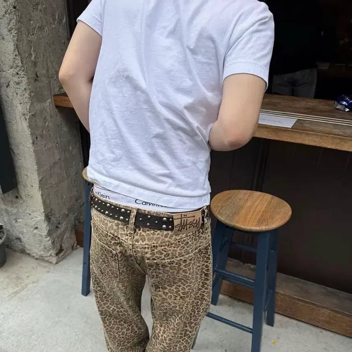 [BUNJANG] Stussy Leopard Denim Pants Size 30 / 스투시 레오파드 데님 30