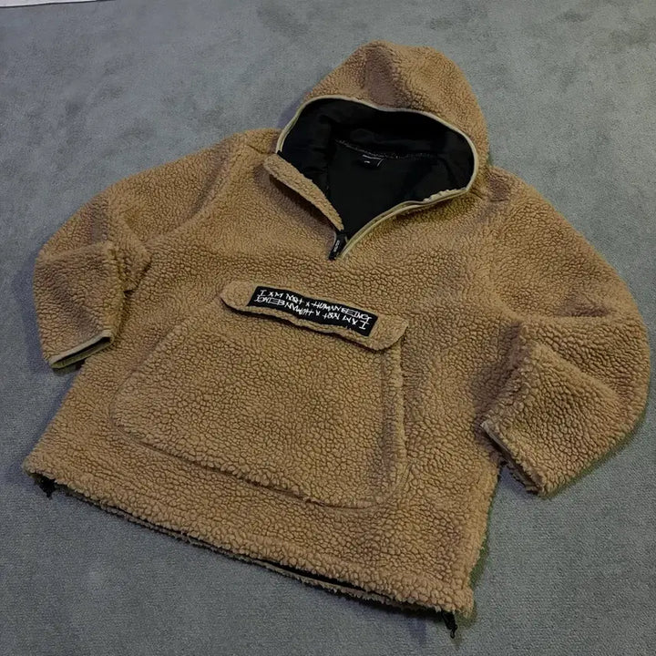 [SOLD OUT] 아임낫휴먼지잉 플리스 하프 반집업 100