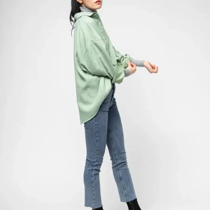 [BUNJANG] Unworn Suede Oversized Fit Shirt / 미착용 스웨이드 오버핏 셔츠