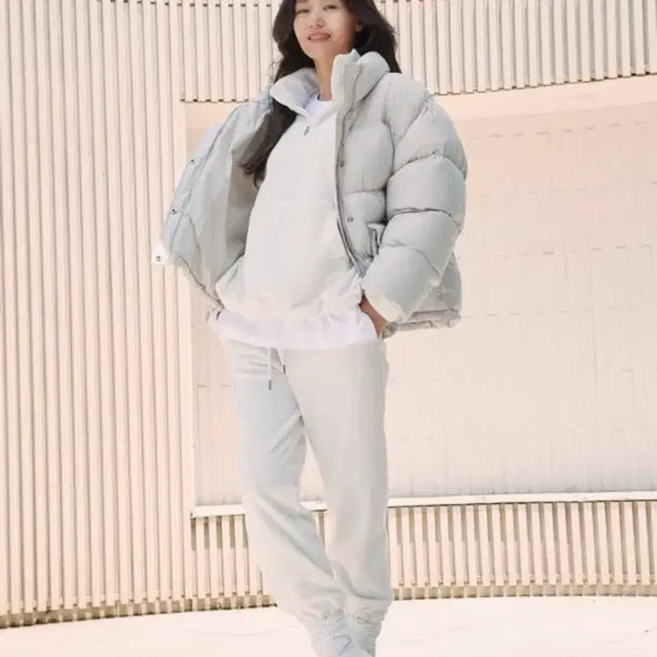 [BUNJANG] Giordano Jun Ji-hyun Light Grey Padded Jacket (Size M) / 지오다노 전지현 패딩 라이트그레이 M사이즈
