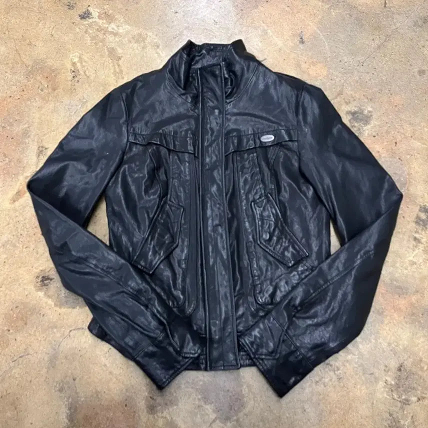 [BUNJANG] Buckaroo Black Leather Rider Jacket / [정품/S] 버커루 블랙 가죽 자켓 라이더 스타일