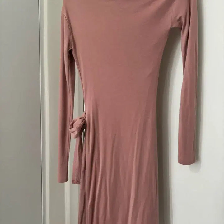 [BUNJANG] Pink Off-Shoulder Wrap Mini Dress / 핑크 오프숄더 랩 미니 원피스