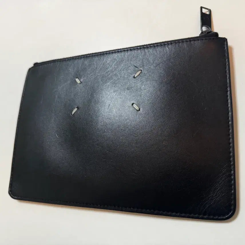 [BUNJANG] Maison Margiela Genuine Leather Pouch - Black / 메종 마르지엘라 정품 레더 파우치-블랙