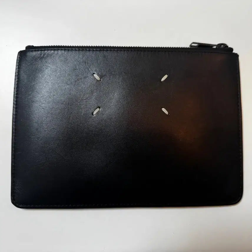 [BUNJANG] Maison Margiela Genuine Leather Pouch - Black / 메종 마르지엘라 정품 레더 파우치-블랙
