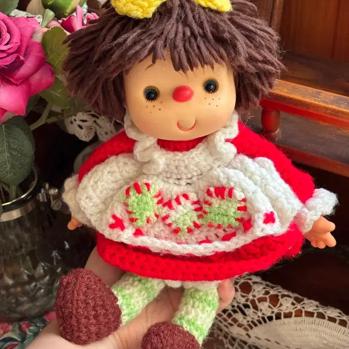 [BUNJANG] 1980s Crochet Knit Vintage Doll Andersen Style Cabbage Patch Doll / 80년대 크로쉐 뜨개빈티지돌 양배추인형 안데르센인형 고전앤틱소품 모리걸