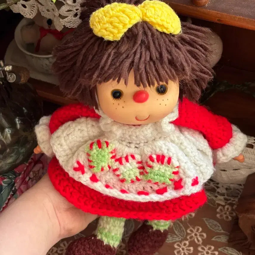 [BUNJANG] 1980s Crochet Knit Vintage Doll Andersen Style Cabbage Patch Doll / 80년대 크로쉐 뜨개빈티지돌 양배추인형 안데르센인형 고전앤틱소품 모리걸