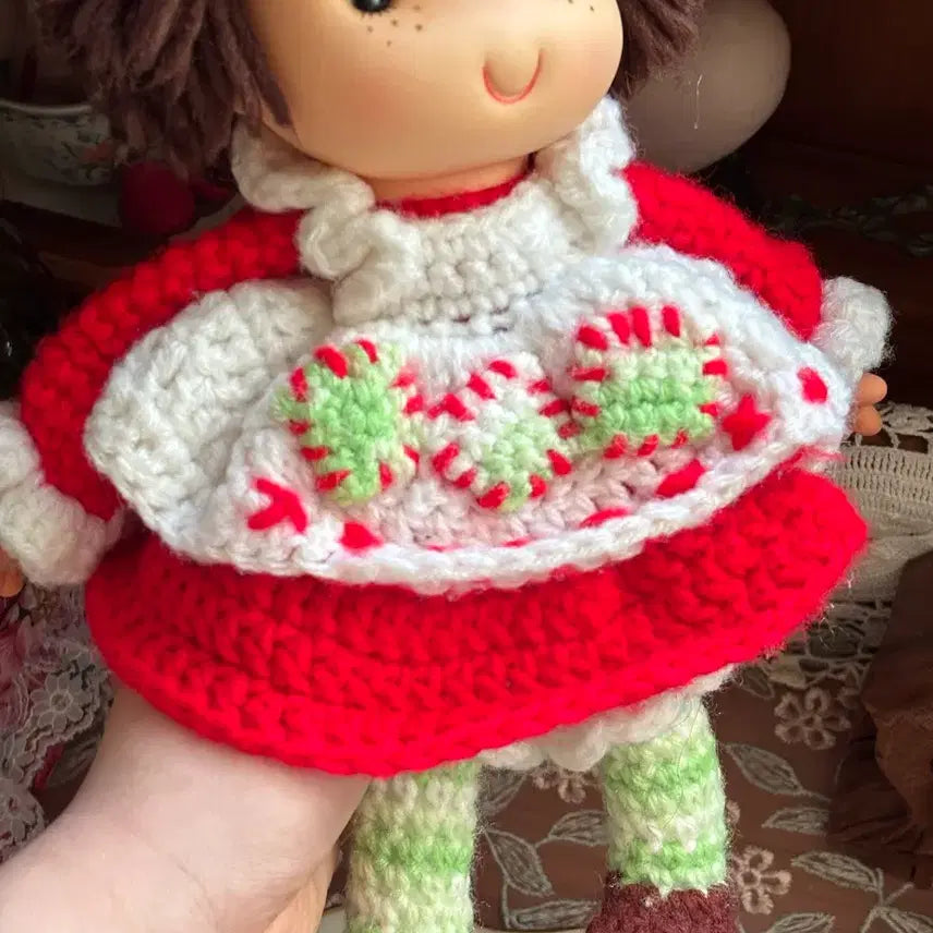 [BUNJANG] 1980s Crochet Knit Vintage Doll Andersen Style Cabbage Patch Doll / 80년대 크로쉐 뜨개빈티지돌 양배추인형 안데르센인형 고전앤틱소품 모리걸